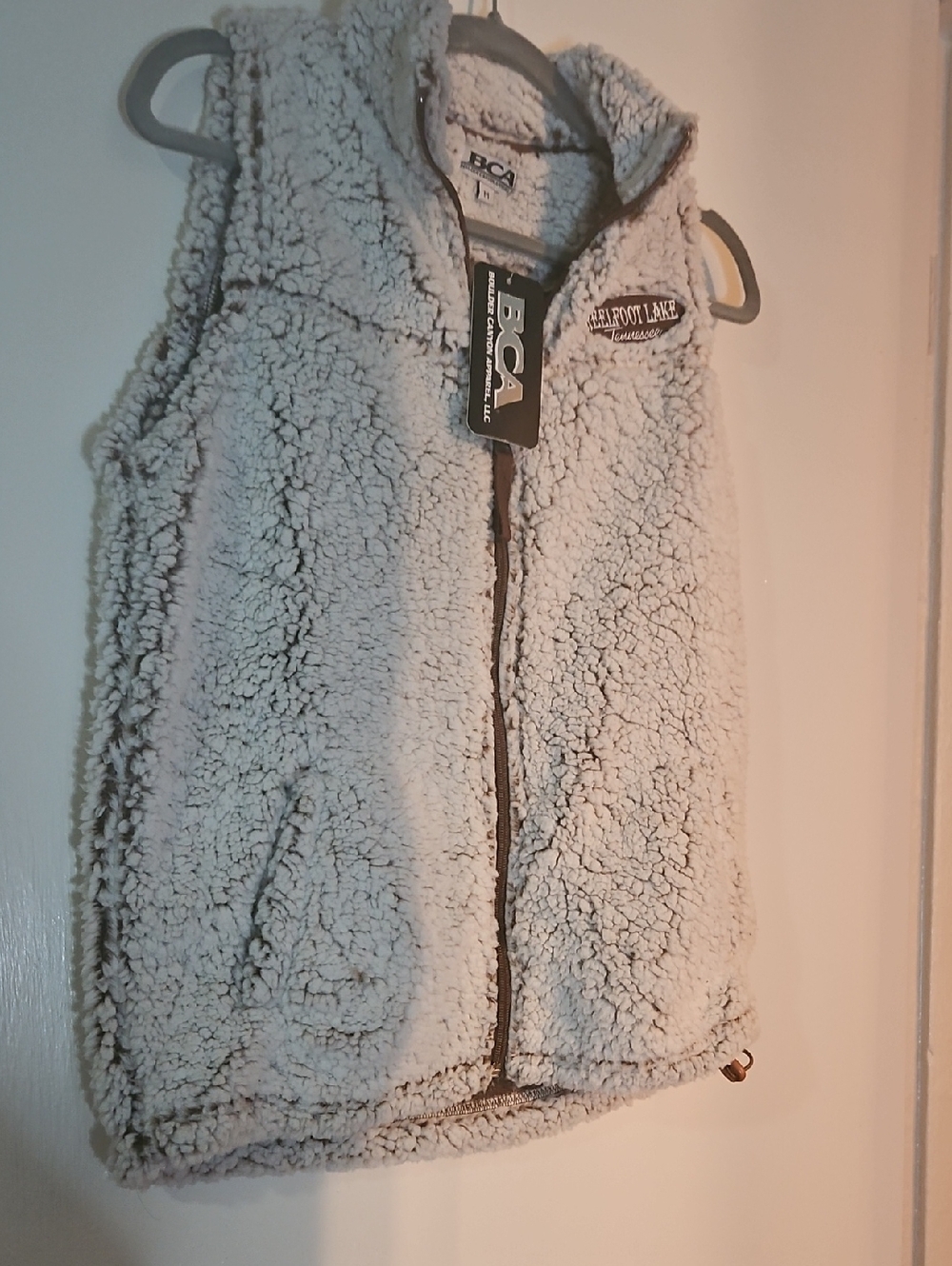 Sherpa Fleece Vest in Light Gray
